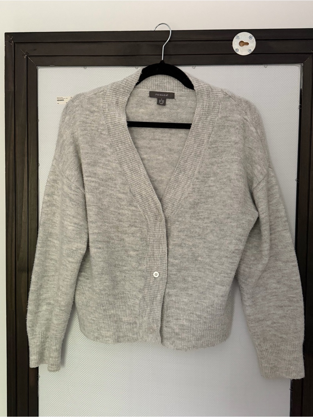 Primark Light Gray V-Neck Button Front Cardigan